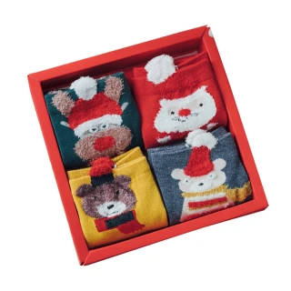 【CS22】聖誕節交換禮物中筒襪4雙組禮盒(聖誕襪)