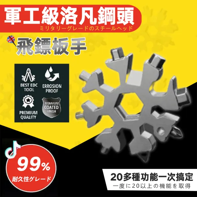 【DR.Story】露營必備精工18合一螺絲起子雪花板手(戶外露營 露營用品 工具卡 螺絲起子 電鑽)
