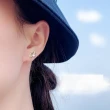 【Emi 艾迷】韓系925銀針俐落形象別針綴珠鋯石耳環