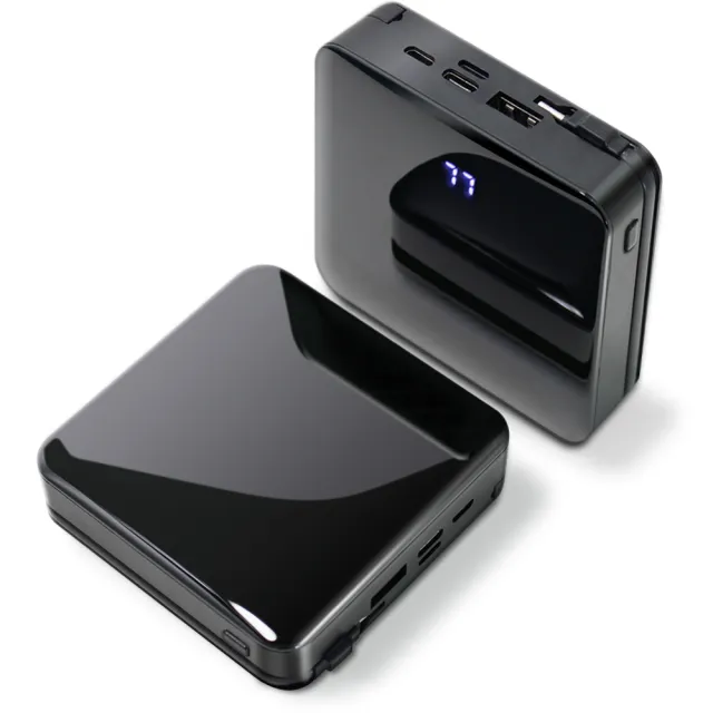 【POLYBATT】自帶線行動電源for iPhone/ Type-C /Micro LED電量顯示 USB充電 移動電源