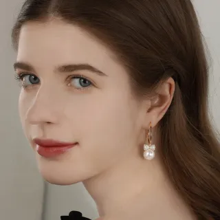 【AQ】925純銀 氣質甜美質感帶鑽仿珍珠耳環/耳針(飾品/配件/
