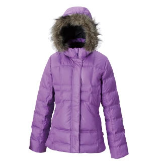 【Fit 維特】女-單件式羽絨外套-葡萄紫 EW2304-64(保暖外套/連帽外套/風衣/衝鋒衣/羽絨衣)