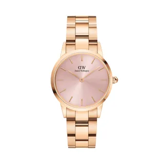 【Daniel Wellington】DW 手錶  Iconic Link Pink  28mm/32mm柔光粉精鋼錶(DW00100370)