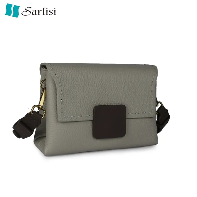 【Sarlisi】新款側背包真皮頭層牛皮小方包腋下包高級感斜背女包