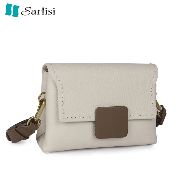 【Sarlisi】新款側背包真皮頭層牛皮小方包腋下包高級感斜背女包