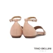 【TINO BELLINI 貝里尼】巴西進口精緻鏤空雕花繫踝平底涼鞋F7V0001(粉)