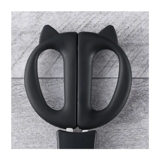 【KAI 貝印】Nyammy 黑貓咪廚房剪刀附蓋/不鏽鋼刀刃．附磁鐵．17cm．日本製 DH-2721(日本製料理剪刀)