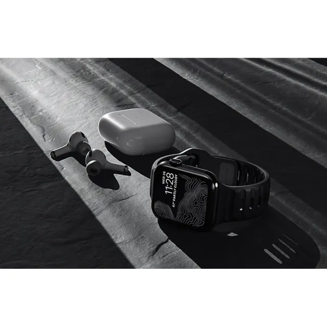 【美國NOMAD】Apple Watch 45/44/42mm 專用運動風FKM橡膠錶帶(機能防潑水/耐高溫耐油性)