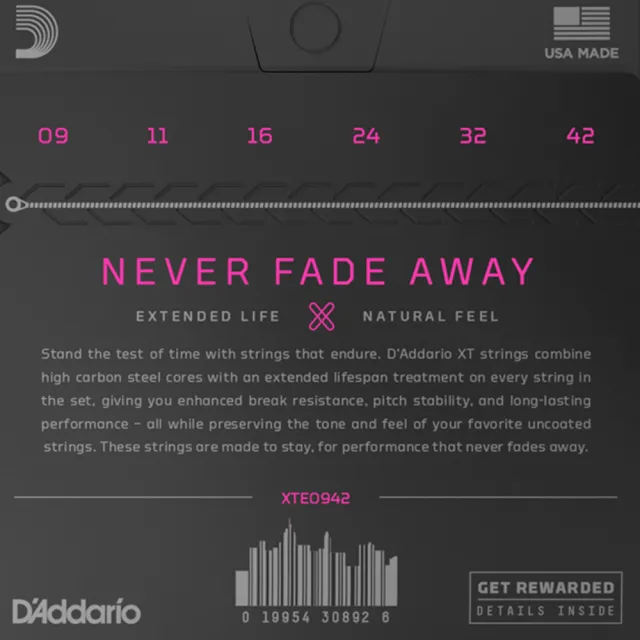 【D’Addario】XTE0942 塗層鍍鎳電吉他套弦(台灣公司貨 商品品質有保障)