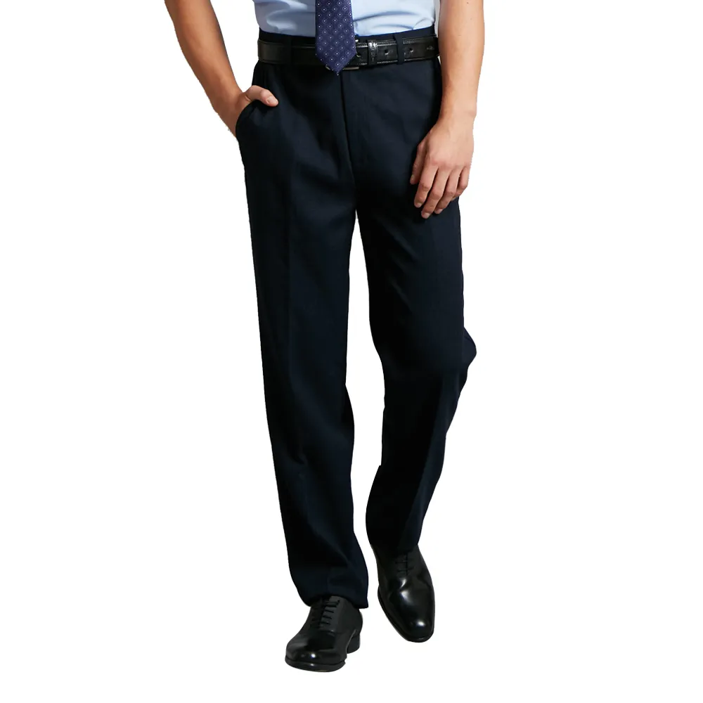 【ROBERTA 諾貝達】職場紳士 辦公型男西裝褲(藍黑)