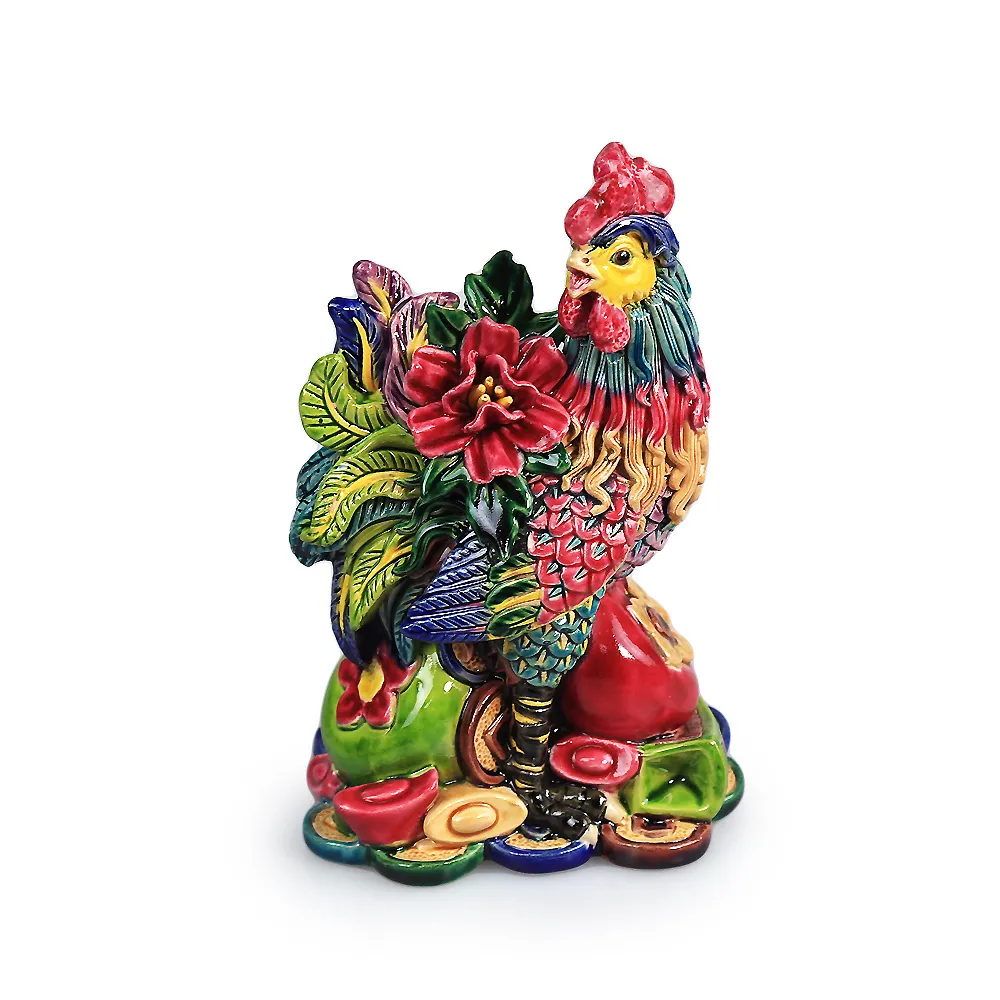 開運方程式】台灣交趾陶雞祥如意旺家運(名師監製NO.804 開運擺件風水