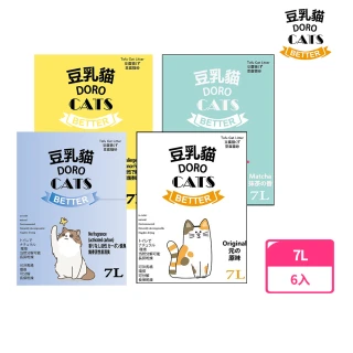 【DORO CATS豆乳貓】豆腐貓砂7L-6入(豆腐砂、貓砂、環保貓砂)