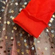 【橘魔法】（剩尺寸90出清）紅色亮片紗裙長袖洋裝(連身裙 澎裙 大紅 過年 新年 兒童 紗裙 女童)