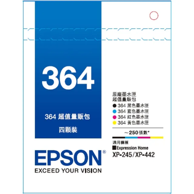 (週期購85折)【EPSON】T364650 超值四色量販包