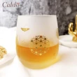 【Caldo 卡朵生活】霧面金沙玻璃水杯/酒杯340ml