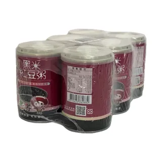 【萬丹農會】黑米紅豆粥 收縮膜X1組(250gX6罐/組)