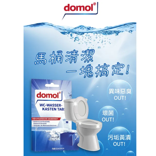 即期品【德國 domol】即期良品 藍藍香馬桶清潔塊 2顆/盒(*5盒)