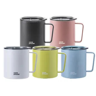 【CookPower 鍋寶_買1送1】316不鏽鋼保溫保冰辦公杯450ml(附Tritan蓋)