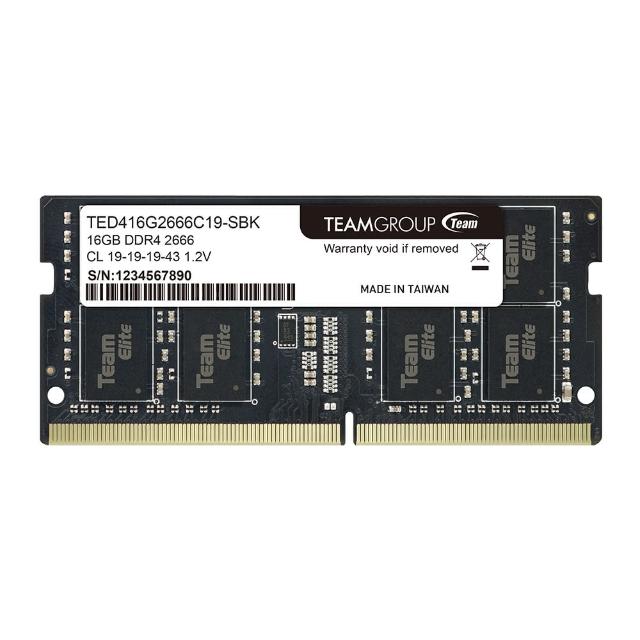 【Team 十銓】ELITE DDR4 2666 16GB CL19 筆記型記憶體