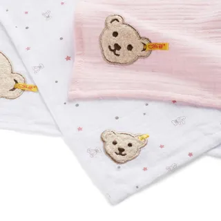 【STEIFF】熊頭 星星 口水巾 紗布巾 三件組(口水巾)