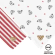 【STEIFF】熊頭 條紋 口水巾 紗布巾 兩件組(口水巾)