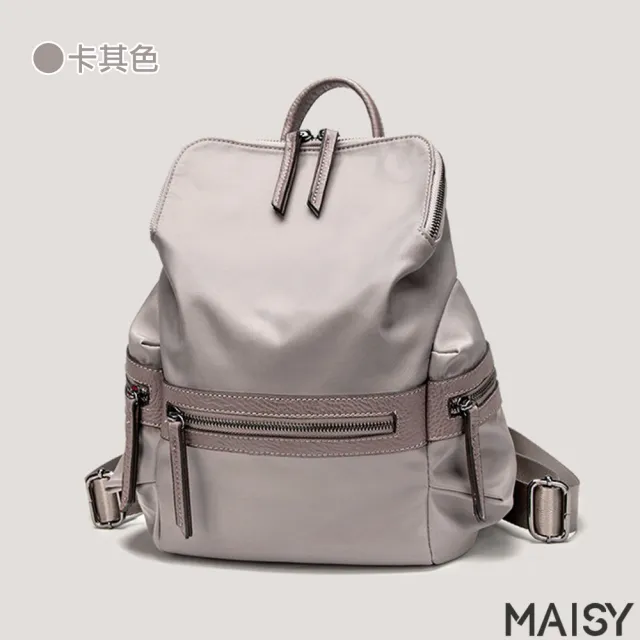 【MAISY】新款韓版潮柔軟牛津布後背包(現+預  黑色 / 卡其色)