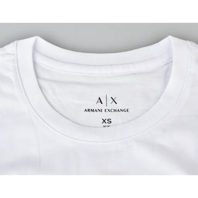 【EMPORIO ARMANI】A│X Armani Exchange經典字母LOGO造型純棉短T(XS/S/M/L/白x黑字)