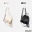 【MAISY】時尚百搭軟皮潮時尚迷你後背小背包(現+預  黑色 / 杏色)