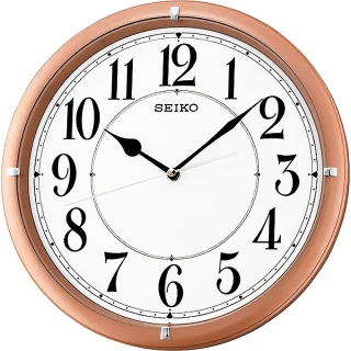 【SEIKO 精工】指針式時尚時鐘 掛鐘-粉框(QXA637P)