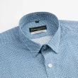 【ROBERTA 諾貝達】進口素材 台灣製 純棉超合身版 印花造型短袖襯衫(藍色)