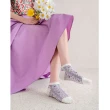 【OT SHOP】女款棉質混紡日系紫色復古立體緹花船短襪 M1113(春夏潮流配件 春夏小清新 襪子)