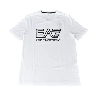 【EMPORIO ARMANI】EMPORIO ARMANI EA7字母LOGO造型純棉短袖T恤(S/M/L/XL/白x黑字)