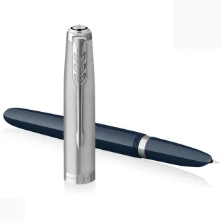 【PARKER】派克 51復刻版 銀蓋藍桿 鋼筆(買就送派克鋼筆墨水)