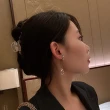 【Oni 歐妮】水晶長款吊墬耳骨夾式耳環無耳洞耳扣耳夾耳窩夾(1對入)