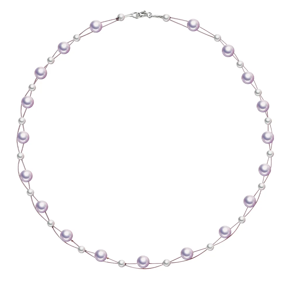 【D&D JEWELRY】天然珍珠項鍊 4.5-5mm(紫白)