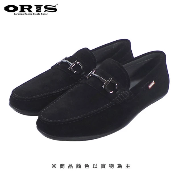 【oris  帆船鞋】ORIS英倫金屬扣男款休閒鞋-黑-SB16903B01(真皮/手工/休閒鞋)