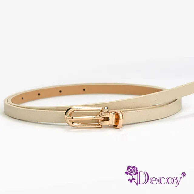 【Decoy】糖果馬卡龍＊橢圓金扣時尚細皮帶(4色可選)