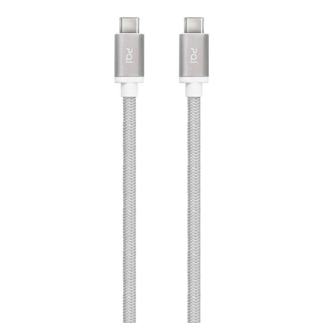 【PQI 勁永】qCable 雙Type-C 充電編織線 180cm(支援3A 60W PD快充)