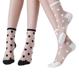 【OT SHOP】女款日系黑白色系透膚絲襪 玻璃襪 中筒襪 M1119(日系 百搭學院風 透視襪 中筒薄款襪子)