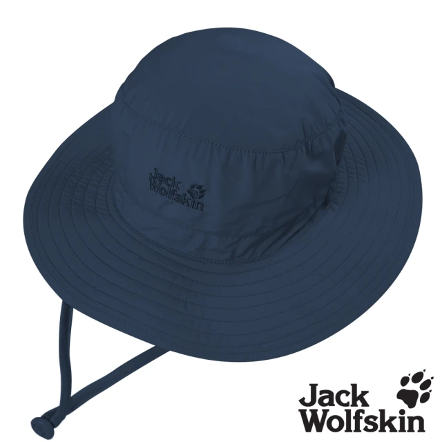 【Jack wolfskin 飛狼】抗UV防曬遮陽帽 輕量 超透氣(深藍)