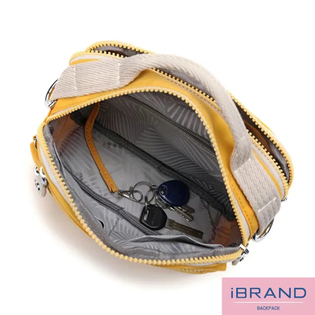 【iBrand】雙11 輕盈防潑水雙拉鍊撞色手提側斜背包(防水包 多色任選)