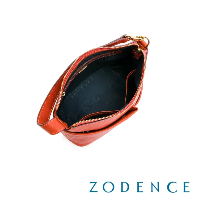 【ZODENCE 佐登司】NUR義大利植鞣革手提斜背包(橘紅)