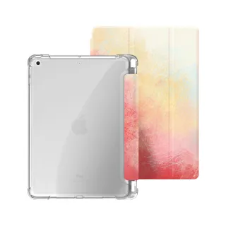 【BOJI 波吉】iPad mini 6 8.3吋 三折式內置筆槽可吸附筆透明氣囊軟殼 原色渲染款 楓葉紅