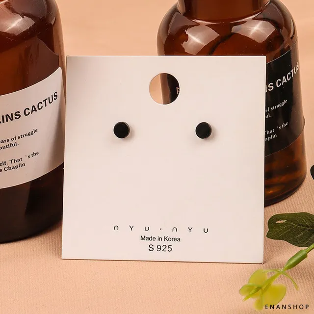 【ENANSHOP 惡南宅急店】小巧圓形耳環2入組 925純銀針 韓國氣質耳還 簡約個性耳環 幾何耳環 耳 