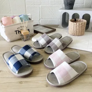 【iSlippers】台灣製造-簡單生活-家居室內拖鞋-沉靜格紋(單雙任選)