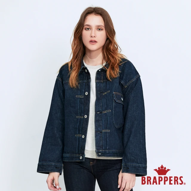 BRAPPERS 女款 寬版落肩牛仔外套(藍)