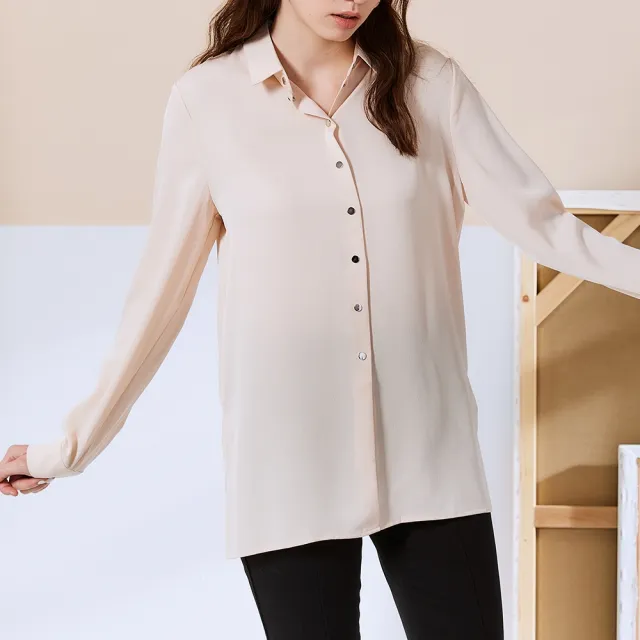 【ICHE 衣哲】Cop.Copine 法國原裝進口開衩設計簡約造型上衣