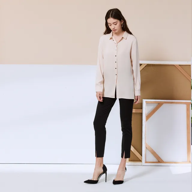 【ICHE 衣哲】Cop.Copine 法國原裝進口開衩設計簡約造型上衣