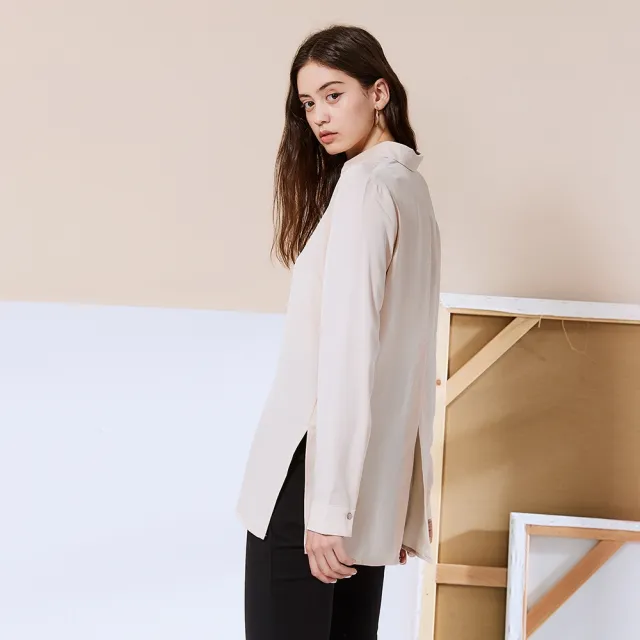 【ICHE 衣哲】Cop.Copine 法國原裝進口開衩設計簡約造型上衣