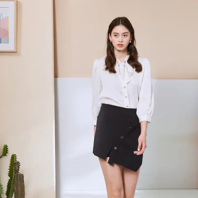 【ICHE 衣哲】Cop.Copine 法國原裝進口排扣設計鉛筆造型褲裙-2色